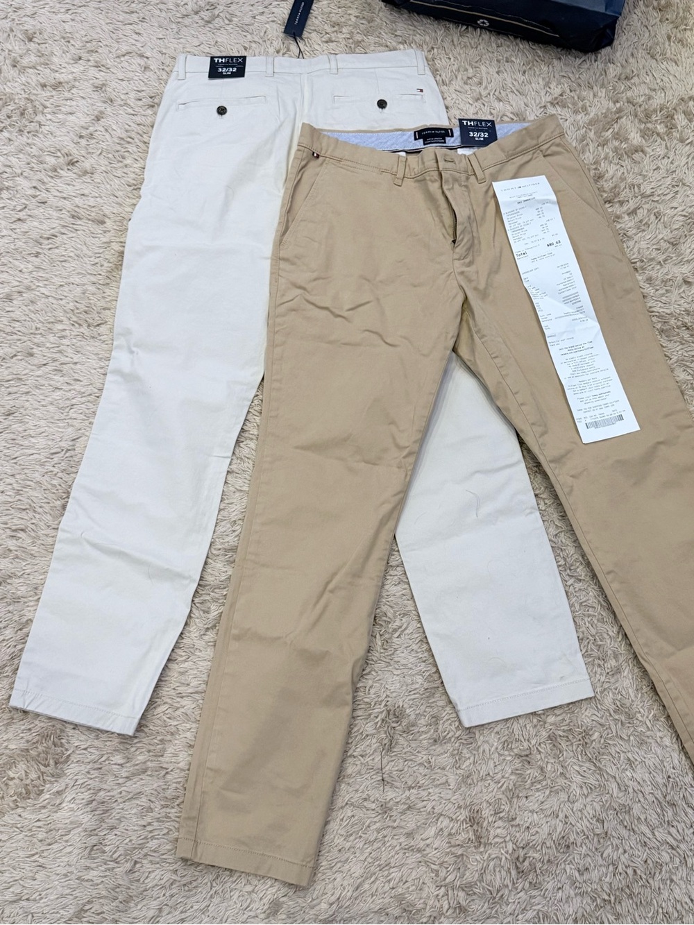 Tommy Hilfiger Men's Chinos in Khaki and Cream